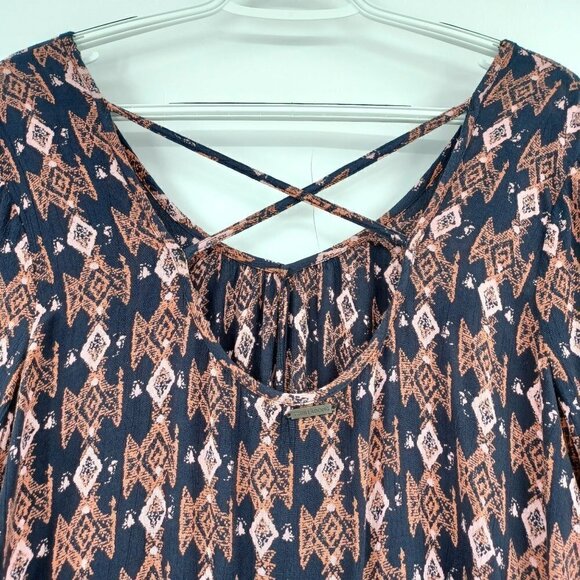 Billabong Tribal Print Shift Dress Women's XS Mini Boho Festival Hippie Beach - Picture 5 of 10